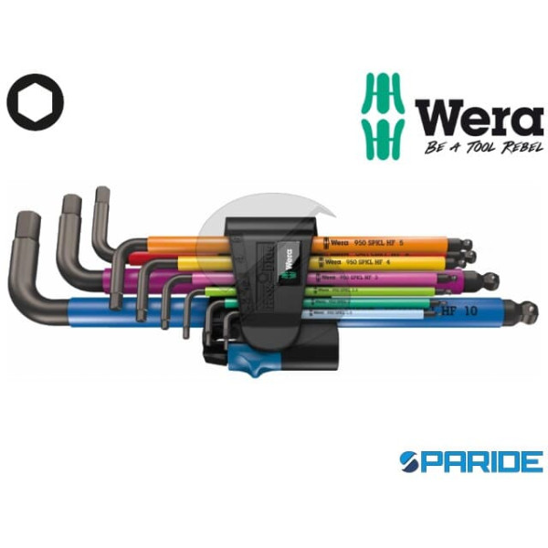 SERIE 9 CHIAVI A BRUGOLA 950\9 HEX-PLUS MULTICOLOU...