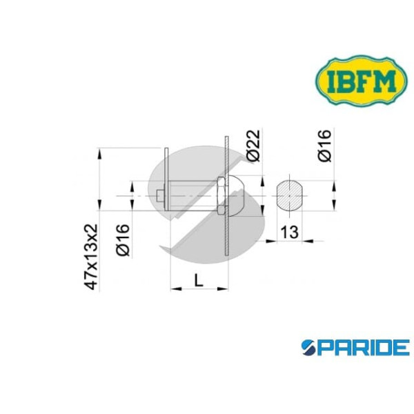 SERRATURA A CILINDRO D 16 MM IBFM 151015 UNIVERSALE PER CASELLARI