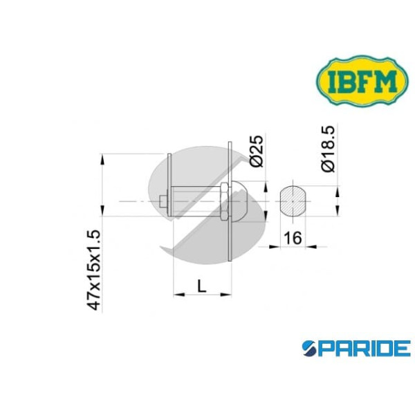 SERRATURA A CILINDRO D 19 MM IBFM 150020 UNIVERSALE PER CASELLARI POSTALI