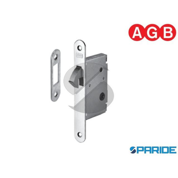 SERRATURA AGB E 40 F 22 WC CROMO OPACO BORDO TONDO...