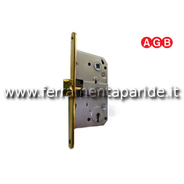 SERRATURA AGB E 50 F 16 MEDIANA DORATA BORDO TONDO...