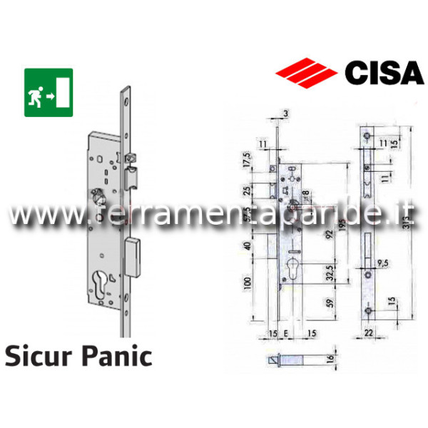 SERRATURA ANTIPANICO E 30 43220 MONTANTE CISA SICU...