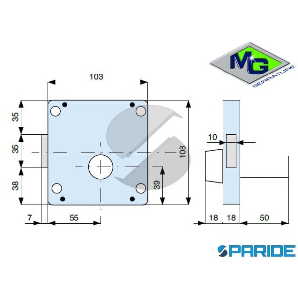 SERRATURA APPLICARE E 55 426552000 MG SINISTRA
