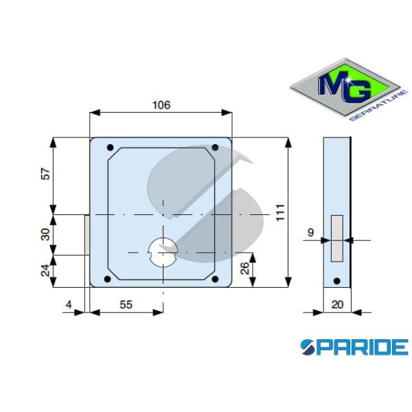 SERRATURA APPLICARE E 55 427550 MG REVERSIBILE