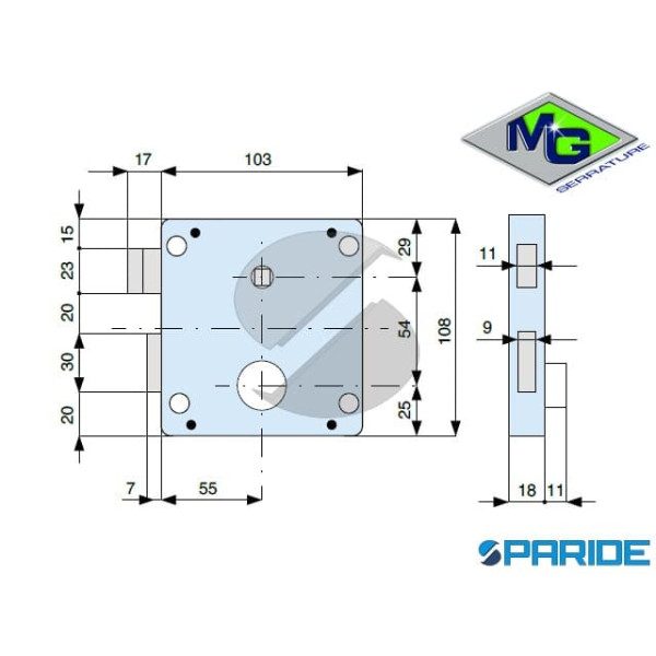 SERRATURA APPLICARE E 55 435551000 MG DESTRA