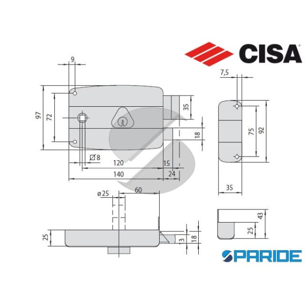 SERRATURA APPLICARE E 60 50170 DESTRA CISA