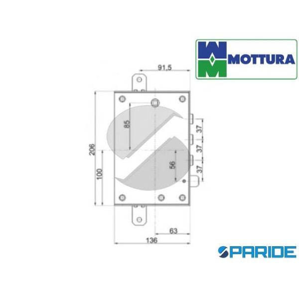 SERRATURA APPLICARE E 63 I37 SP3 SX 89571B37S MOTTURA TRIPLICE CHIUSURA DOPPIA MAPPA
