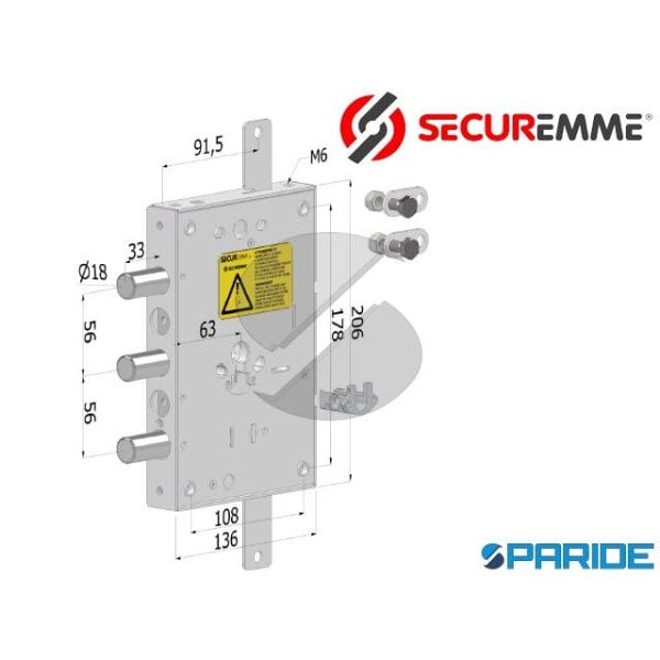 SERRATURA APPLICARE E 63 I59 SP3 TOP GEAR 266 TRIP...
