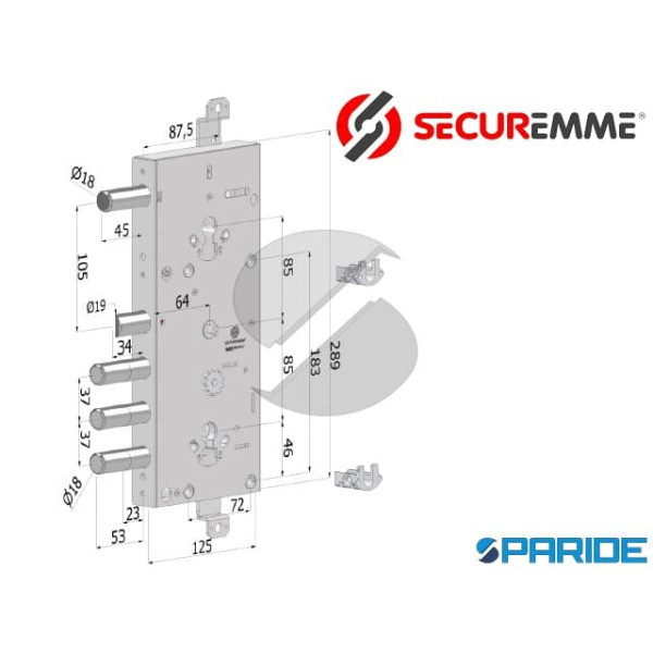 SERRATURA APPLICARE E 64 I37 SP23 TOP GEAR 168C TR...