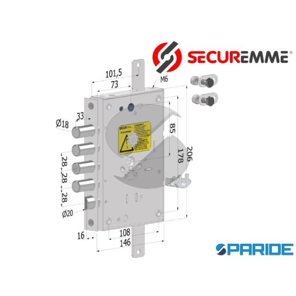 SERRATURA APPLICARE E 73 I28 SP3 TOP GEAR 265 TRIP...