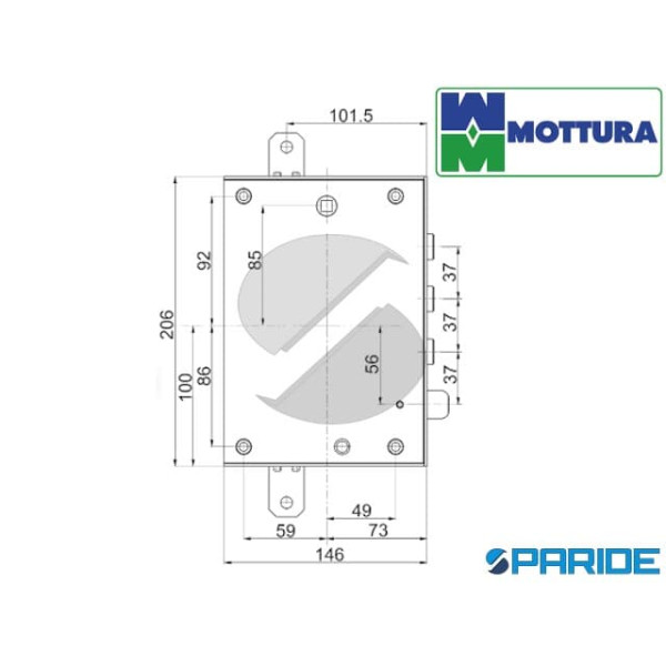 SERRATURA APPLICARE E 73 I37 SP3 DX 89371DE7DQ DIERRE TRIPLICE MOTTURA