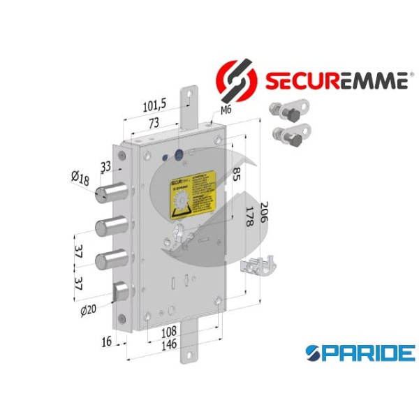 SERRATURA APPLICARE E 73 I37 SP3 TOP GEAR 265TRIPL...