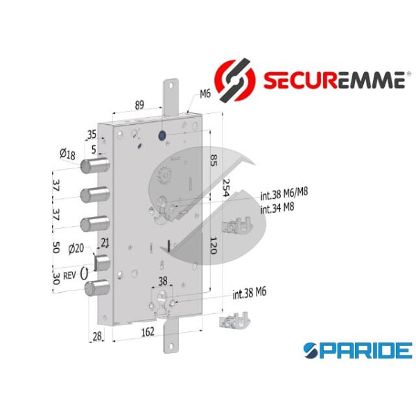 SERRATURA APPLICARE E 89 I37 SP5 BASIC GEAR 268 TRIPLICE GARDESA 2681SCR8937CXXGS