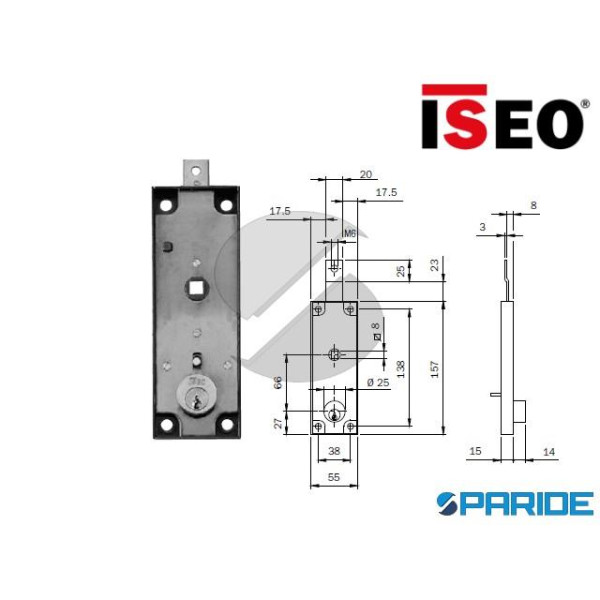 SERRATURA BASCULANTE 645150W ISEO M6 CILINDRO TOND...