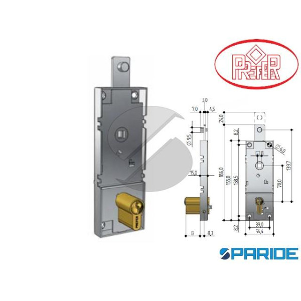 SERRATURA BASCULANTE B561 PREFER CILINDRO PROFILAT...