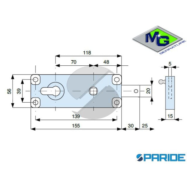 SERRATURA BASCULANTE E 70 610000AV1 MG VERNICIATA NERA