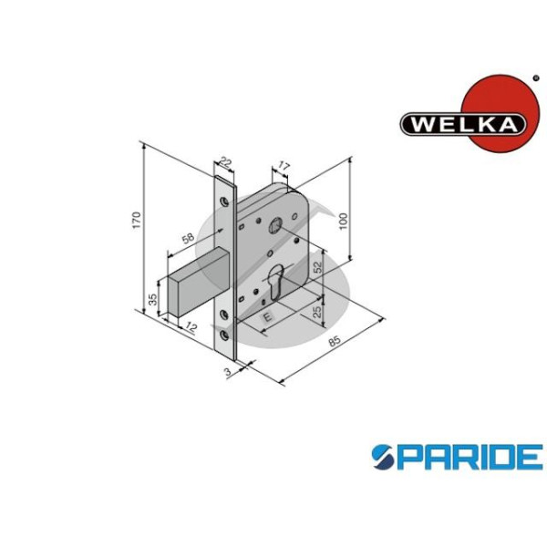 SERRATURA CANCELLO E 50 07050000 WELKA