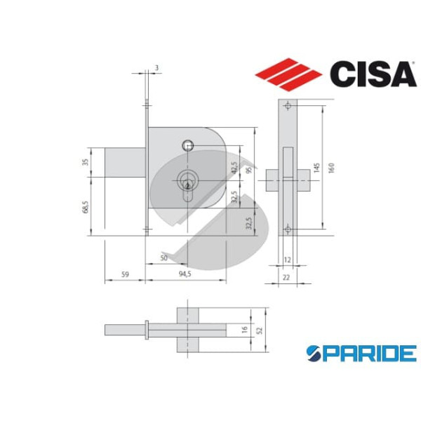 SERRATURA CANCELLO E 50 42310 INFILARE CISA