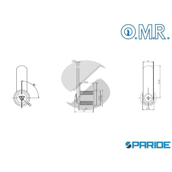 SERRATURA CILINDRO IMPRONTA TRIANGOLO 5 PICCOLO 163525 OMR