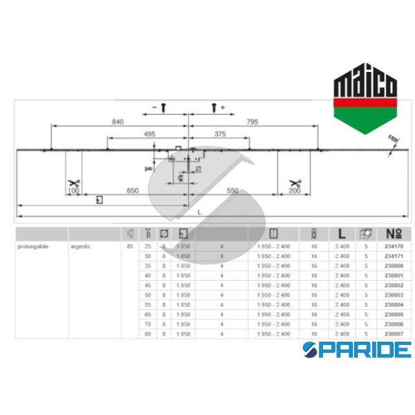 SERRATURA COMANDO CILINDRO E 45 MODULARE F 16 I85 ...