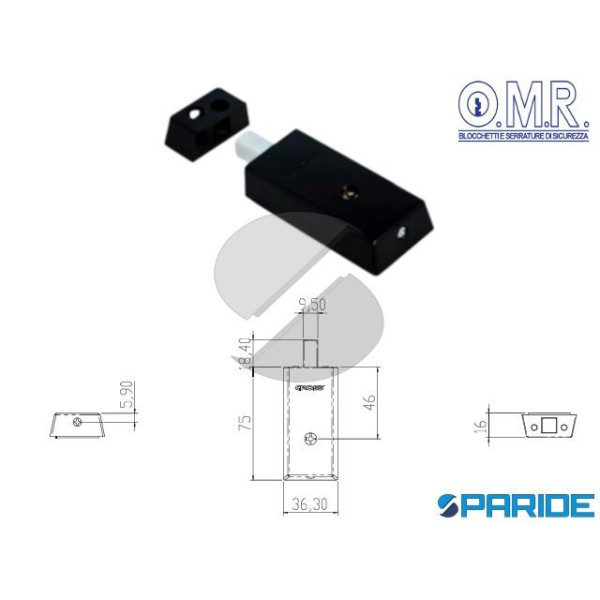 SERRATURA DA APPLICARE 100870 OMR CON CHIAVE A SPI...