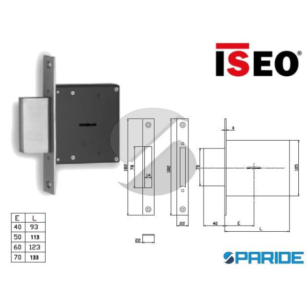 SERRATURA DA INFILARE E 50 3131 KA FIAM ISEO  3131...