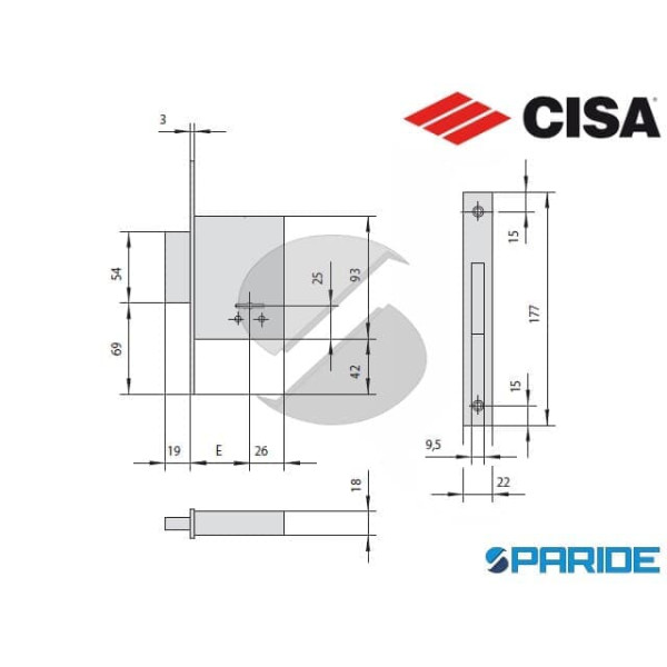 SERRATURA DOPPIA MAPPA E 40 57223 CISA