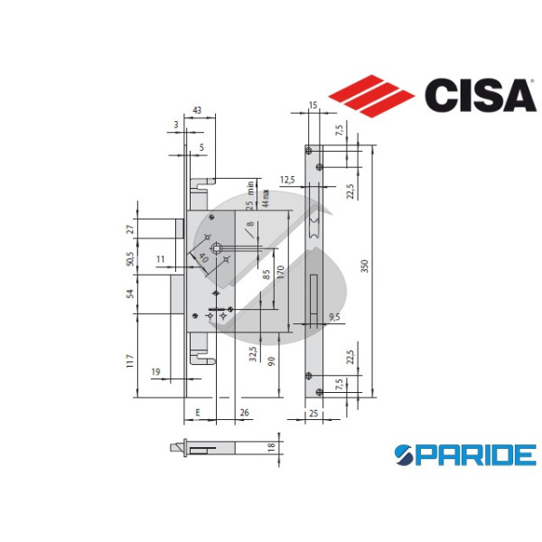 SERRATURA DOPPIA MAPPA E 45 57215 CISA
