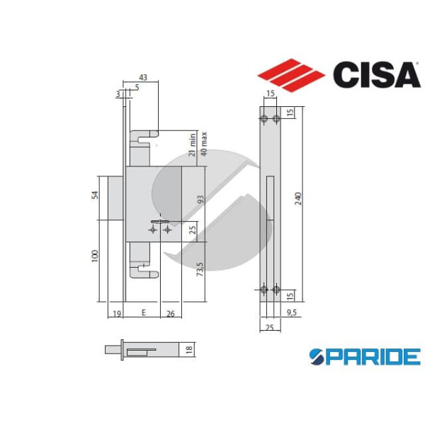 SERRATURA DOPPIA MAPPA E 50 57226 CISA