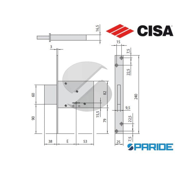 SERRATURA DOPPIA MAPPA E 60 57013 FASCIA CISA