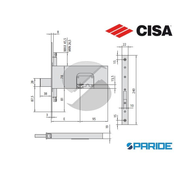 SERRATURA DOPPIA MAPPA E 90 57375 INFILARE CISA