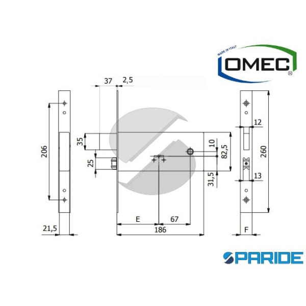 SERRATURA DOPPIA MAPPA E 90 5935 OMEC FASCE