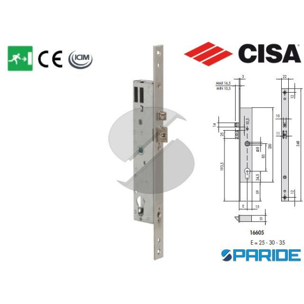 SERRATURA ELETTRICA ANTIPANICO E 35 16605 CISA