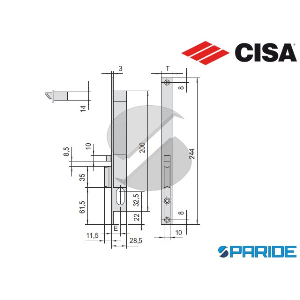 SERRATURA ELETTRICA E 15 14020 DX MONTANTE  CISA