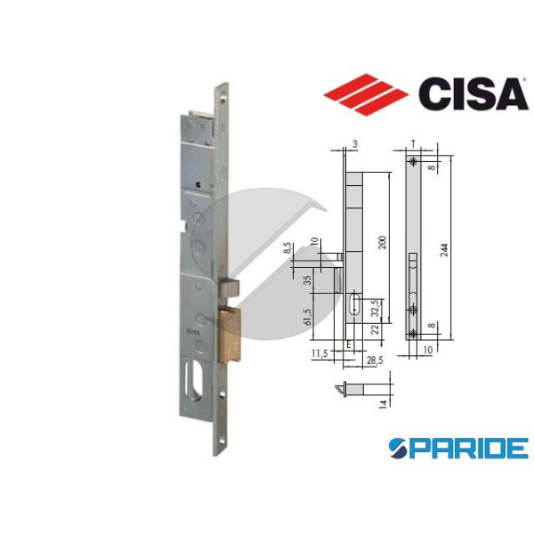 SERRATURA ELETTRICA E 15 14020 SX MONTANTE  CISA