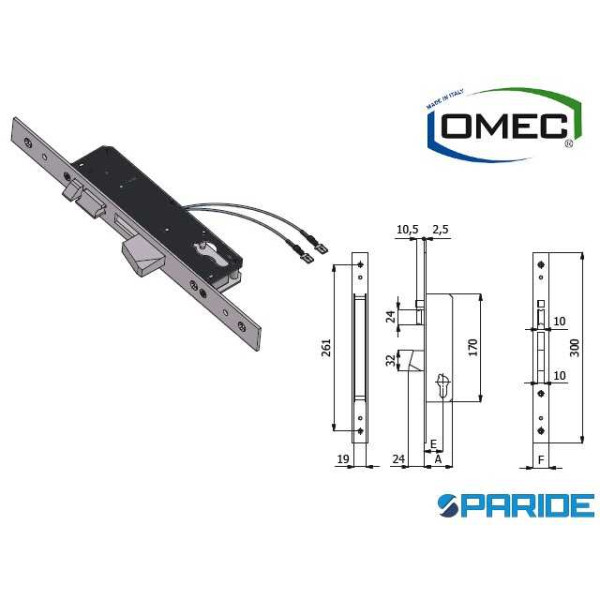 SERRATURA ELETTRICA E 30 1408 MONTANTE OMEC