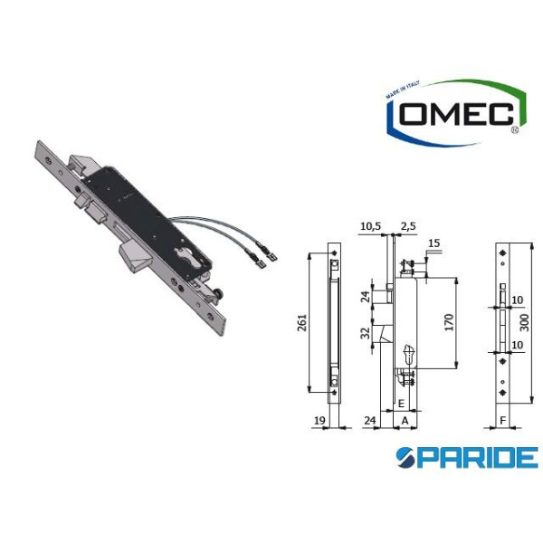 SERRATURA ELETTRICA E 30 1418 MONTANTE OMEC