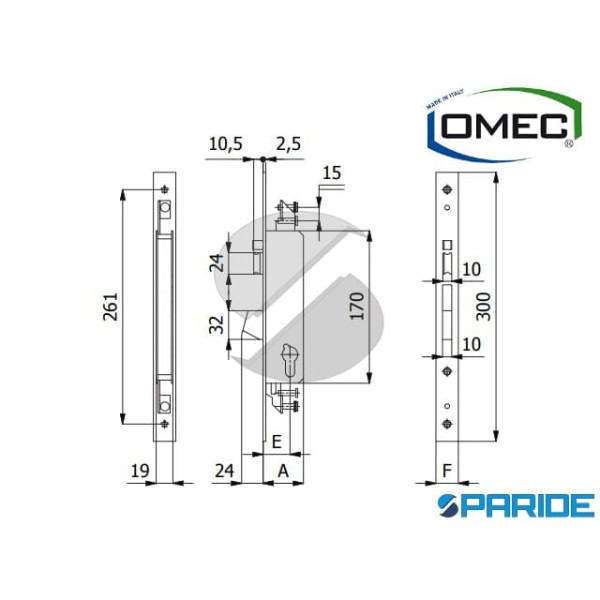 SERRATURA ELETTRICA E 30 1418 MONTANTE OMEC