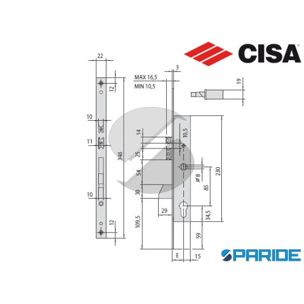 SERRATURA ELETTRICA E 30 16225 MONTANTE CISA
