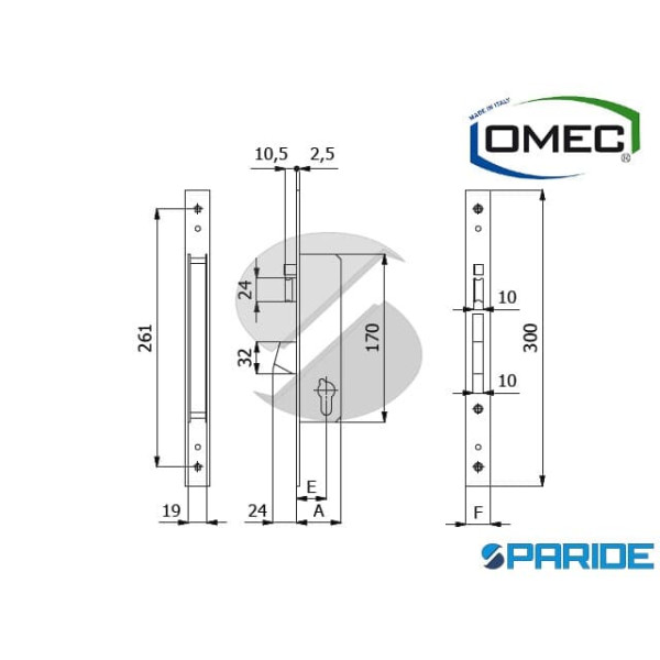 SERRATURA ELETTRICA E 35 1408 MONTANTE OMEC
