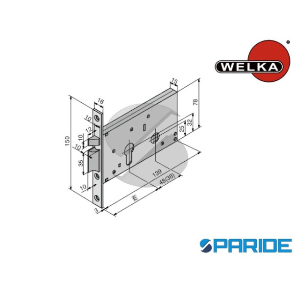 SERRATURA ELETTRICA E 50 30250010 FASCIA WELKA