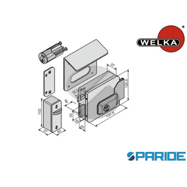 SERRATURA ELETTRICA E 50 33150502 SINISTRA WELKA