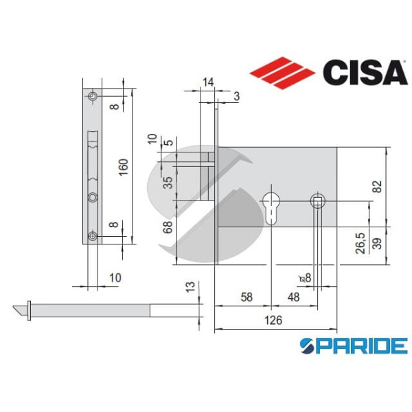 SERRATURA ELETTRICA E 58 14011 SX FASCIA CISA