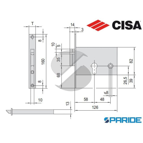 SERRATURA ELETTRICA E 60 14017 DX FASCIA CISA