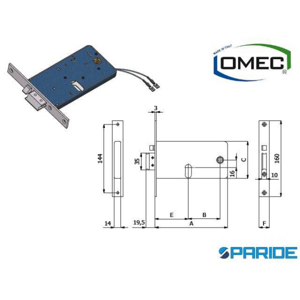 SERRATURA ELETTRICA E 60 377 OMEC FASCIA