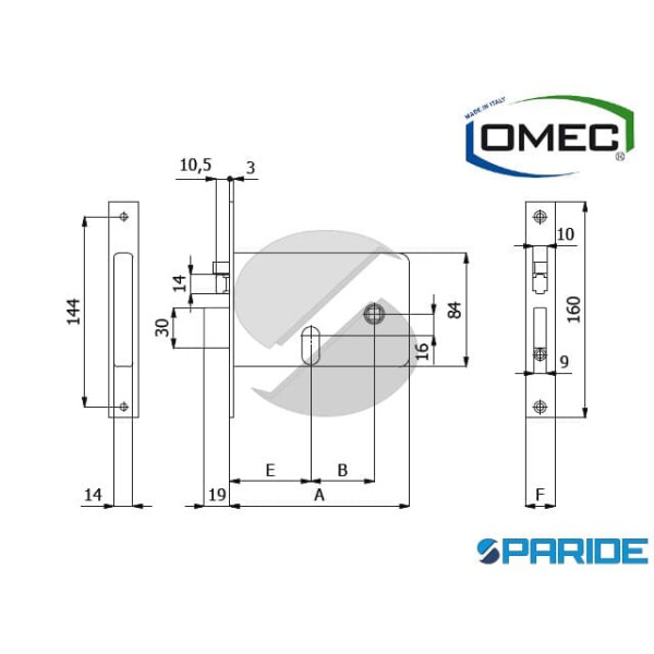 SERRATURA ELETTRICA E 60 378 SX OMEC FASCIA