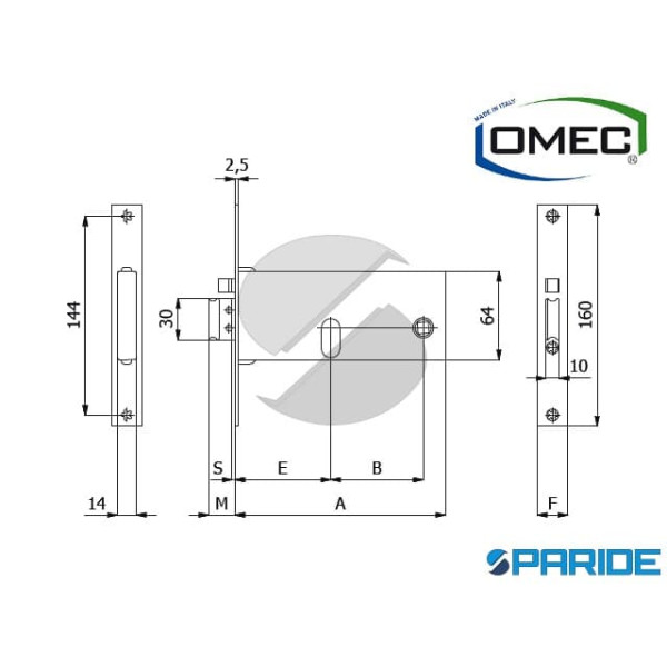 SERRATURA ELETTRICA E 60 388 OMEC FASCIA