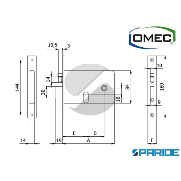 SERRATURA ELETTRICA E 60 399 SX OMEC FASCIA