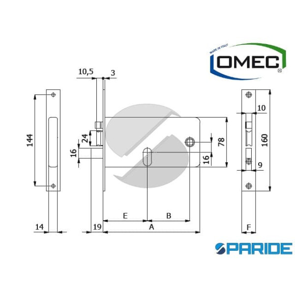 SERRATURA ELETTRICA E 70 778 OMEC FASCIA