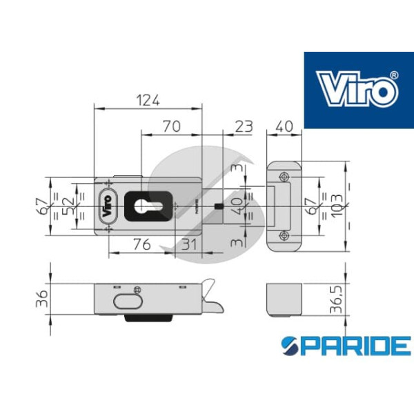SERRATURA ELETTRICA V06 VIRO UNIVERSALE 17918469 INSTALLAZIONE ORIZZONTALE